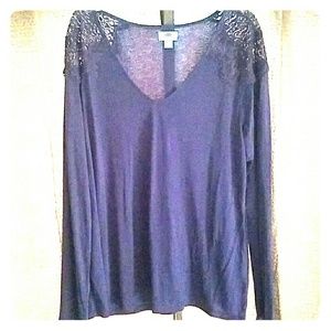 Old navy long sleeve lacy top in purple