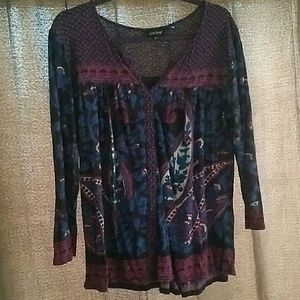 Lucky brand 3/4 sleeve top