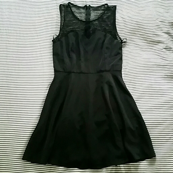 Mesh top skater dress