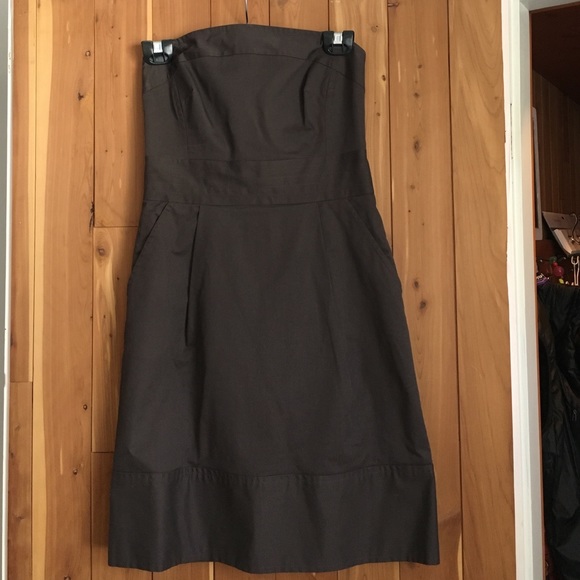 Milly Strapless Brown dress with Pockets
