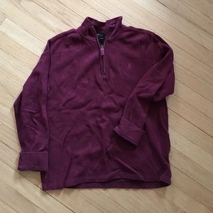 Boys Large Maroon Polo 1/4 Zip