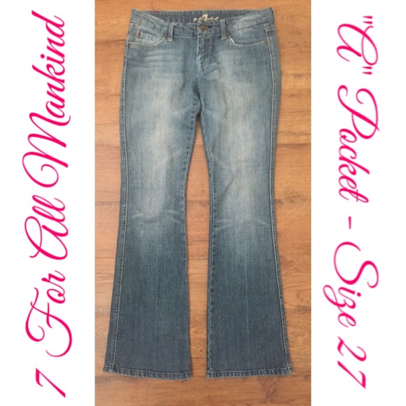 7 For All Mankind Lt Wash "A" Pocket Flare Jeans
