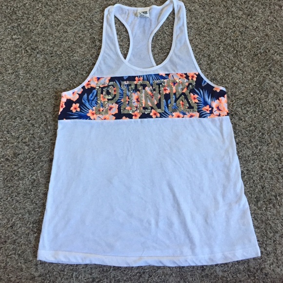 Victoria's secrets pink bling razorback tank top