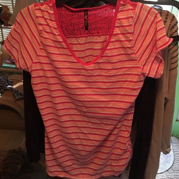 Pink and orange extra touch brand short sleeve T