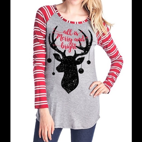 Tops - 🎁BIRTHDAY DEAL🎁CHRISTMAS DEER TEE