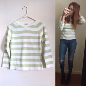 NWOT LOFT Light Green Striped Top