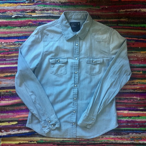 American Eagle Outfitters Tops - AE Jean Button Down Shirt