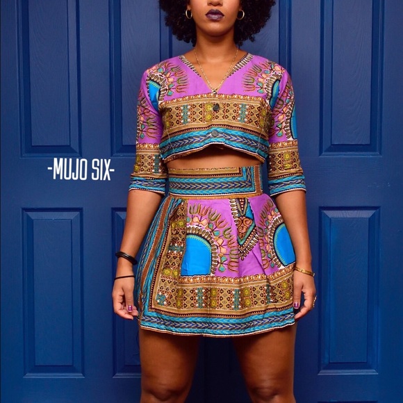 Lila dashiki halter top. (Top only) - Picture 3 of 3