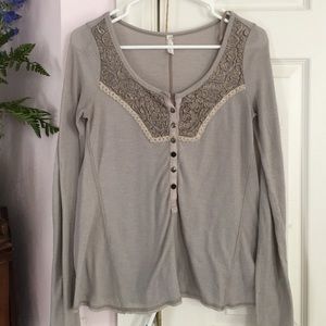Free people waffle knit Henley