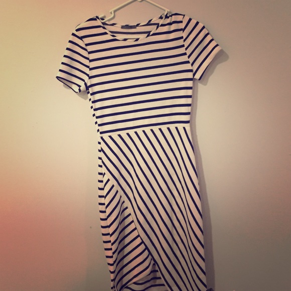 Striped Asymmetrical Dress