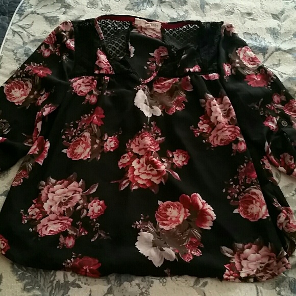 Rose peasant blouse