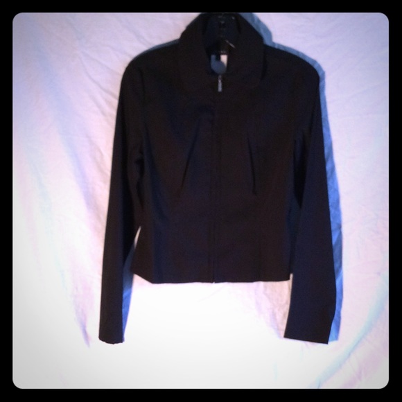 Black long sleeve collared top - Picture 1 of 3