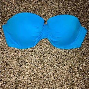 VS swimwear blue strapless bandeau top