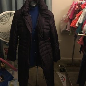 Purple puffy down winter coat