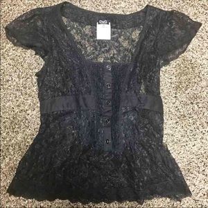 DOLCE & GABBANA LOW CUT LACE SHIRT