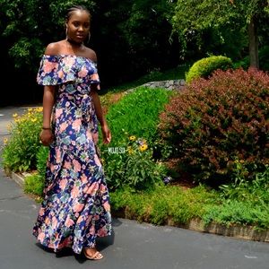 Off the shoulder maxi dress