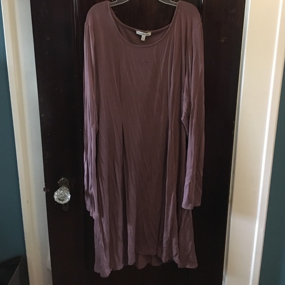 Rosy pink long sleeve T shirt dress