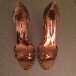 Bronze Manolo Blahnik Shoe