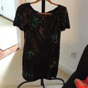 French connection black sequin dress
