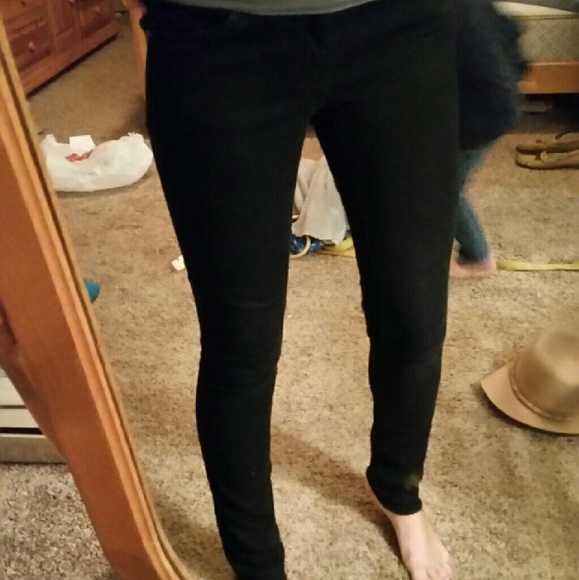 Black skinny jeans with raw edge cuff size 4 - Picture 2 of 3
