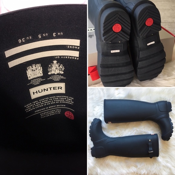 •Navy Matte Hunter Original Tall Boots• - Picture 3 of 4