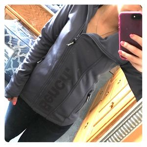 Bench asymmetrical zip up with fold over collar