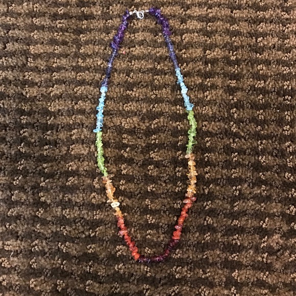 Rainbow stone necklace