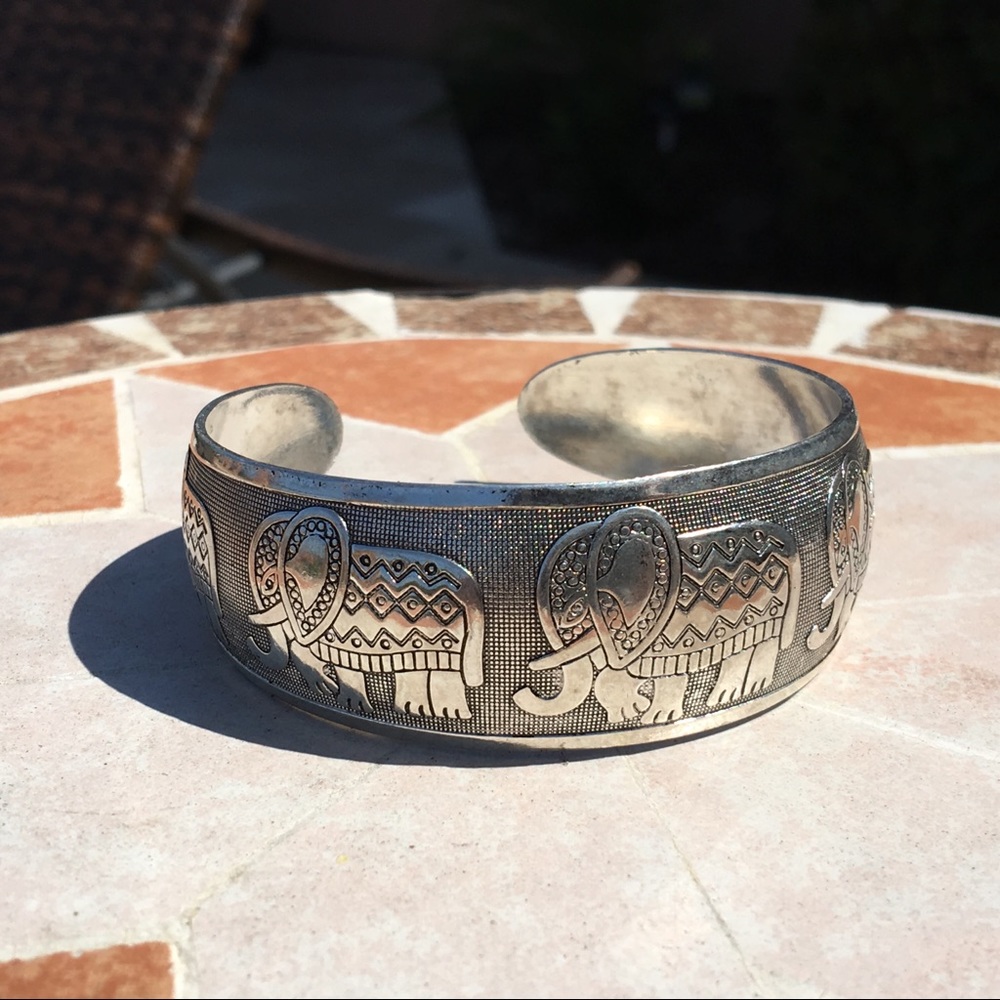 Tibetan Boho Tribal Vintage Silver Cuff Bracelets - Picture 6 of 8