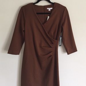 Brown Wrap Front Dress