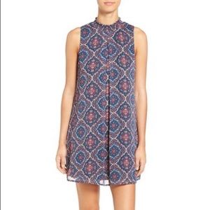 Speechless Print Mock Neck Shift Dress small
