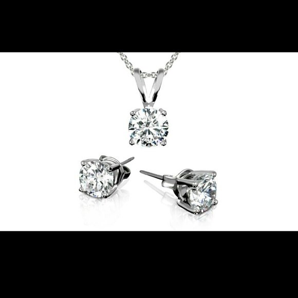 3.00 CTW Stud Set with Swarovski Elements Crystals
