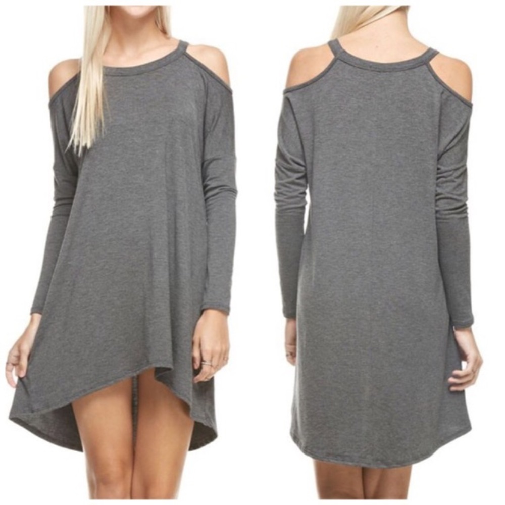 Charcoal open shoulder tunic/dress! Gorgeous! - Picture 1 of 3