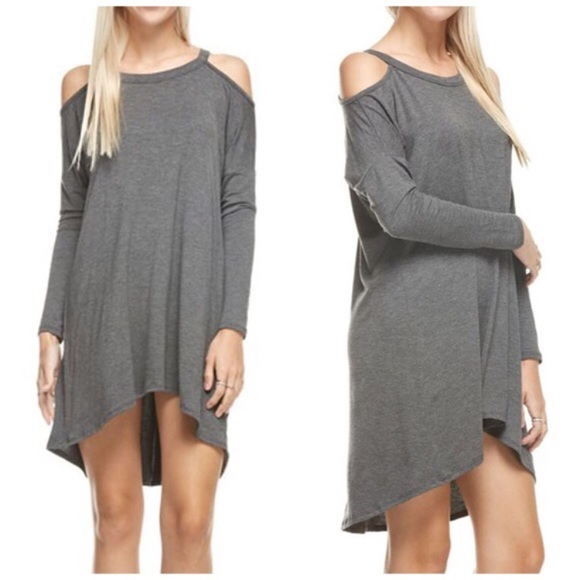 Charcoal open shoulder tunic/dress! Gorgeous! - Picture 2 of 3