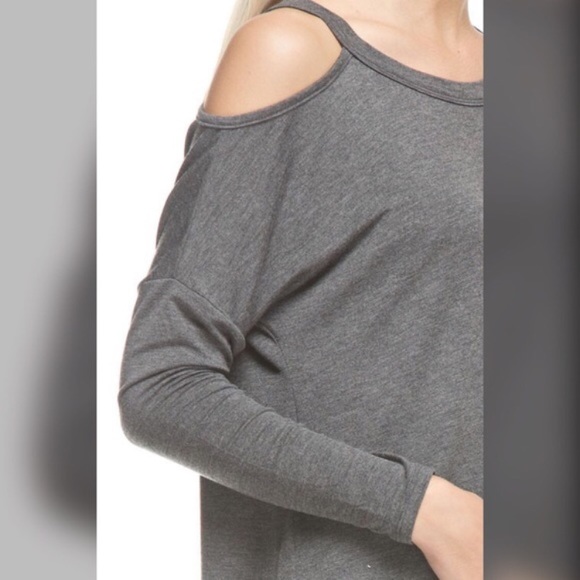 Charcoal open shoulder tunic/dress! Gorgeous! - Picture 3 of 3