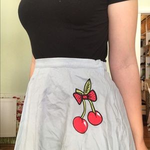 Twirly blue fifties-style circle skirt