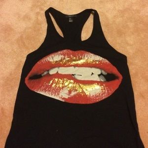 Forever 21 lip biting tank top