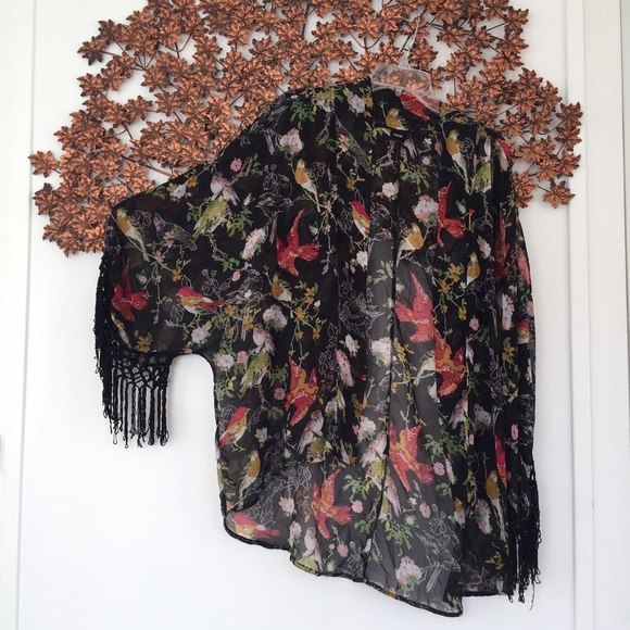 ASOS printed tassel sleeve kimono