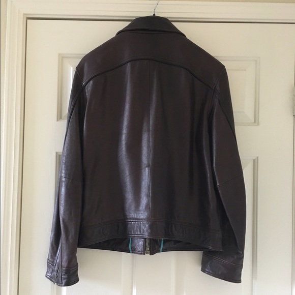Mark Ecko Men's Brown Leather Motor Jacket - Picture 2 of 4