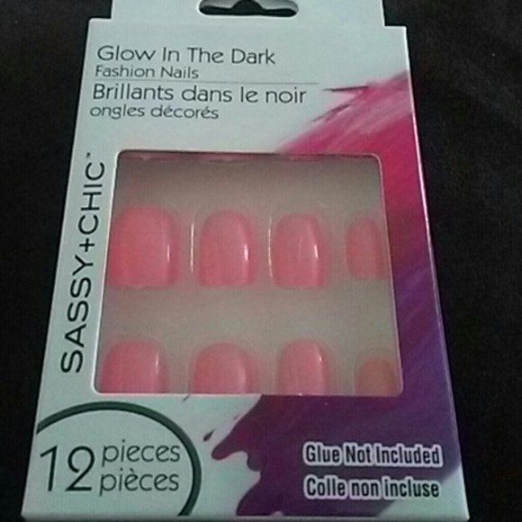 Pink glow in the dark nails