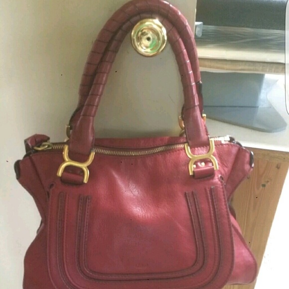 GU Red Calfskin Chloe Medium Marcie bag
