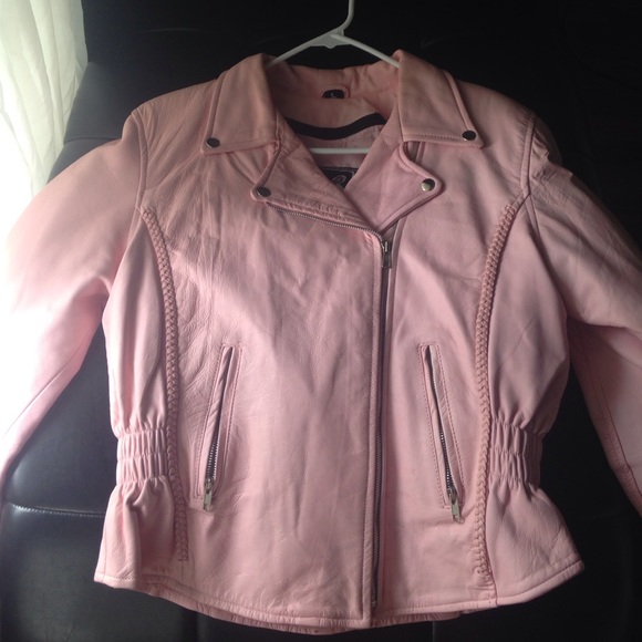 Pink leather jacket - Picture 1 of 3