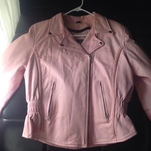 Pink leather jacket