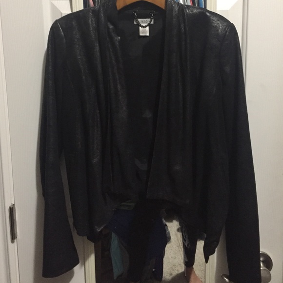Cache gunmetal crop jacket