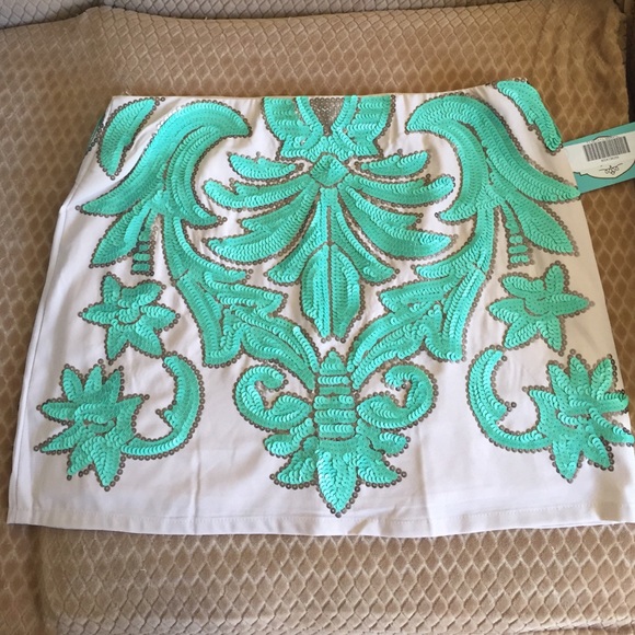 Tan and Turquoise Skirt
