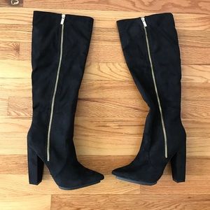 JustFab Jilayne black suede boots