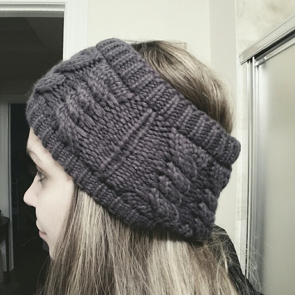 Warm soft Winter head wrap Gray, dark grey, or tan - Picture 2 of 3