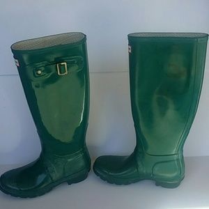 Hunter rain boots - green sz. 5