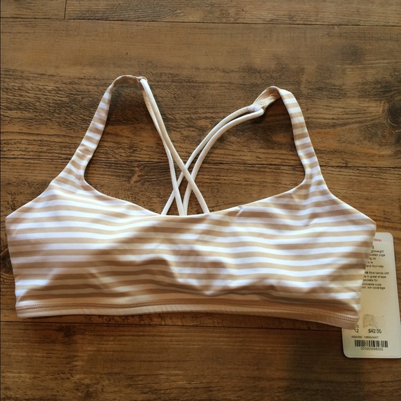 Lululemon Free to be Bra Tan/White SZ 12 NWT
