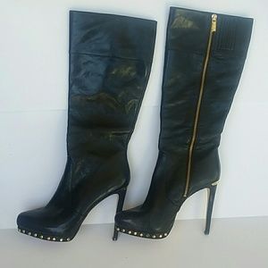 Michael Kors studded knee high boots- 8M