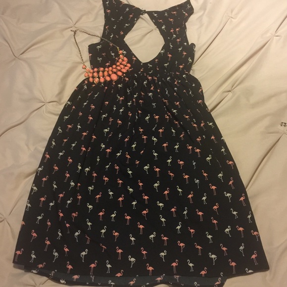 Flamingo Cutout Summer Dress